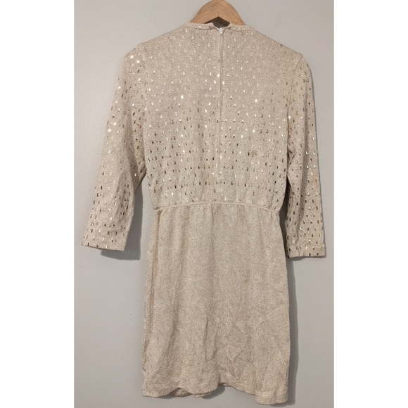 St. John Santana Knit Gold Metallic Dress - Picture 3 of 6
